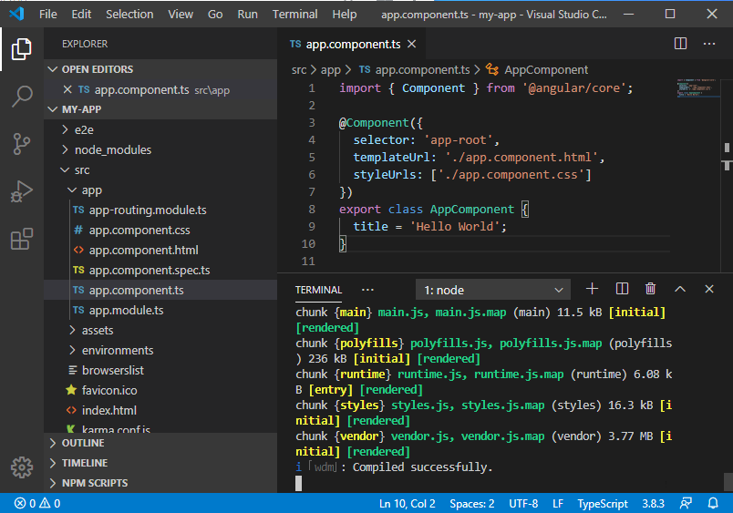 Hướng dẫn lập trình Angular 7 với trình soạn thảo Visual Studio Code