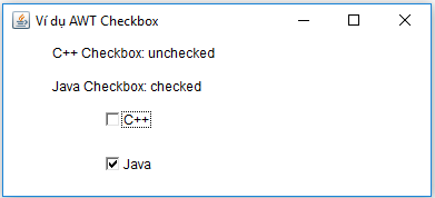 Ví dụ Checkbox trong Java AWT