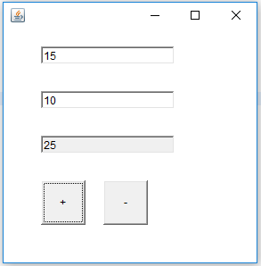 Ví dụ TextField trong Java AWT