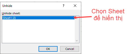 Ẩn bảng tính (Worksheet) trong Excel