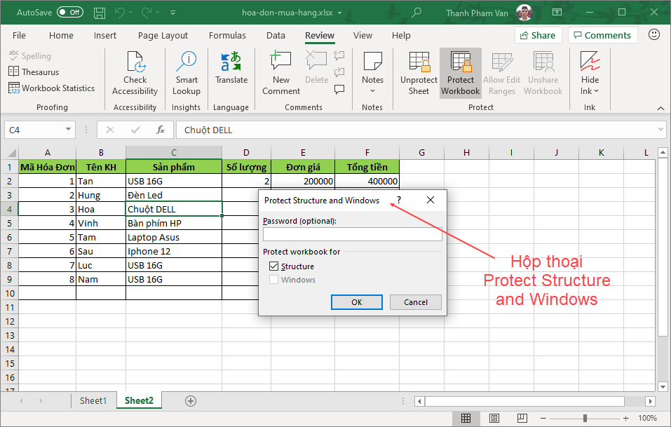 Bảo mật tập tin Excel