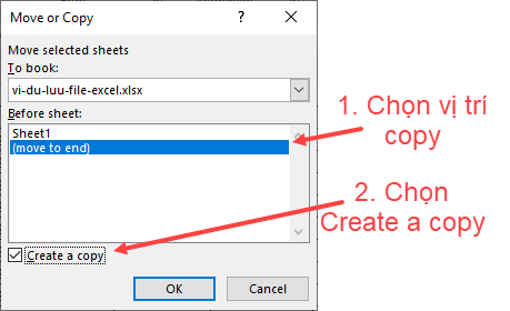 Copy bảng tính (Worksheet) trong Excel