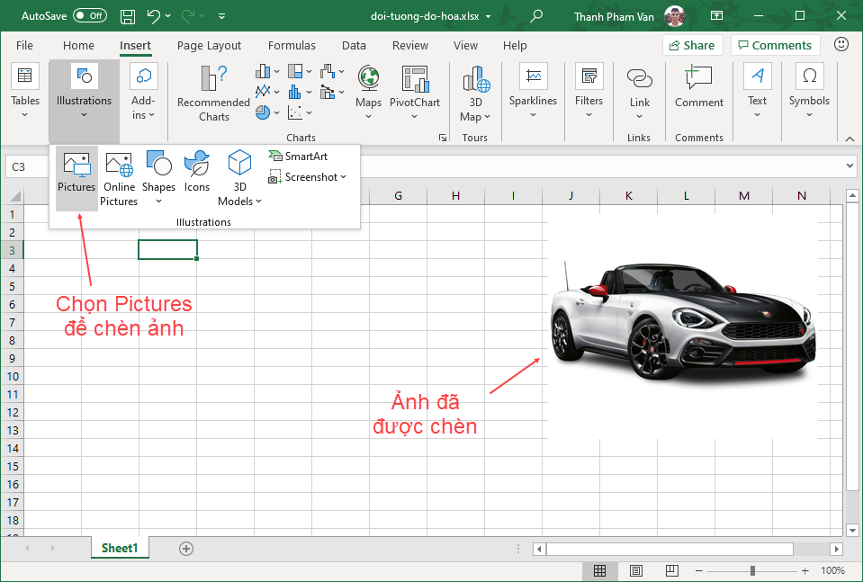 Đối tượng đồ họa trong Excel