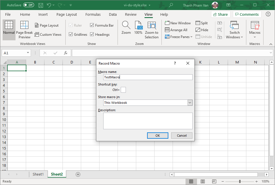 Sử dụng macro trong Excel