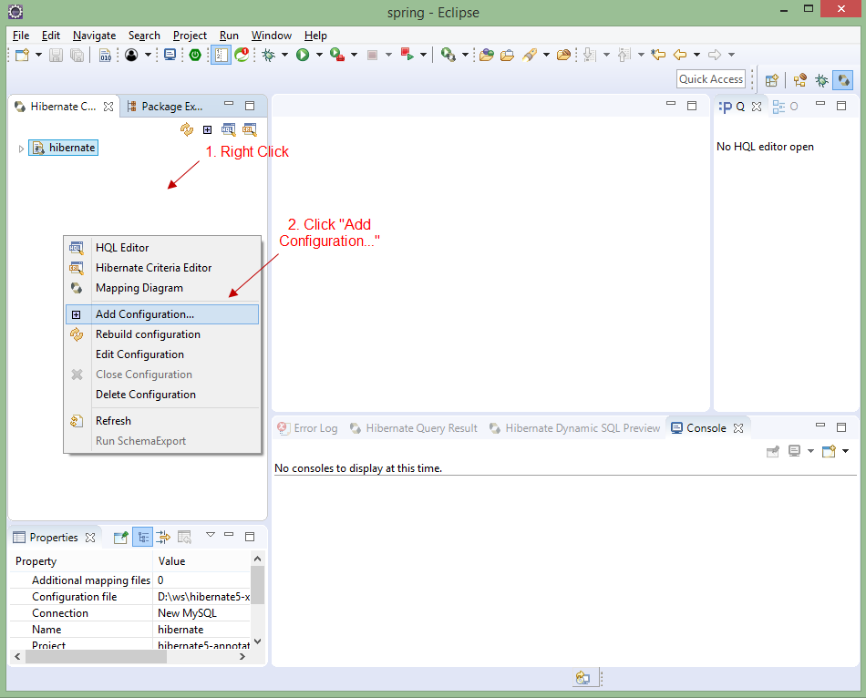 Generate Hibernate Configuration File With Hibernate Tools