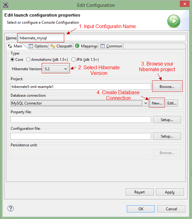 Generate Hibernate Configuration File With Hibernate Tools