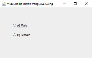 Lớp JRadioButton trong Java Swing