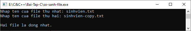 So sánh hai file trong C