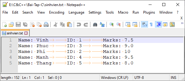 Hàm fscanf và fprintf() - Đọc và ghi file trong C