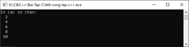 Bài tập vòng lặp trong C++