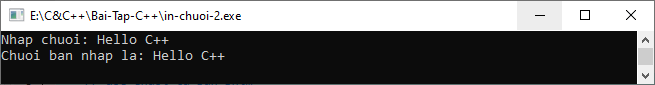In chuỗi trong C++