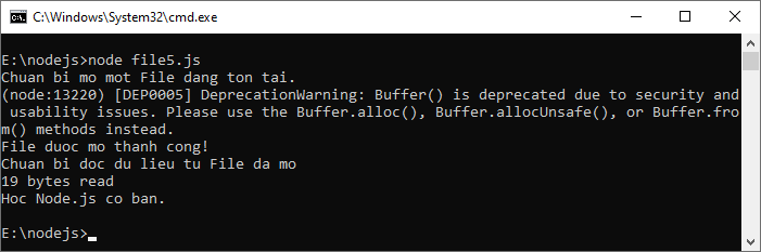Đọc nghi file trong Node.js
