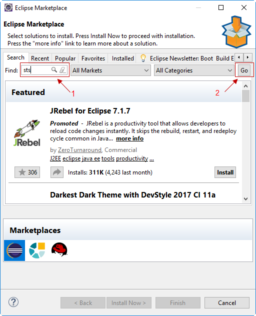 Cài đặt Spring Tool Suite (STS) trong Eclipse