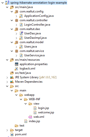 Ví dụ login trong Spring 4 Web MVC - Hibernate 4 Annotation