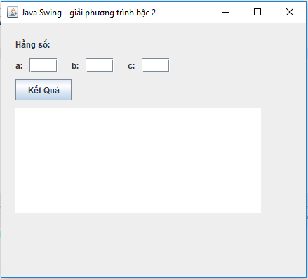 giải phương trình bậc 2 trong java swing